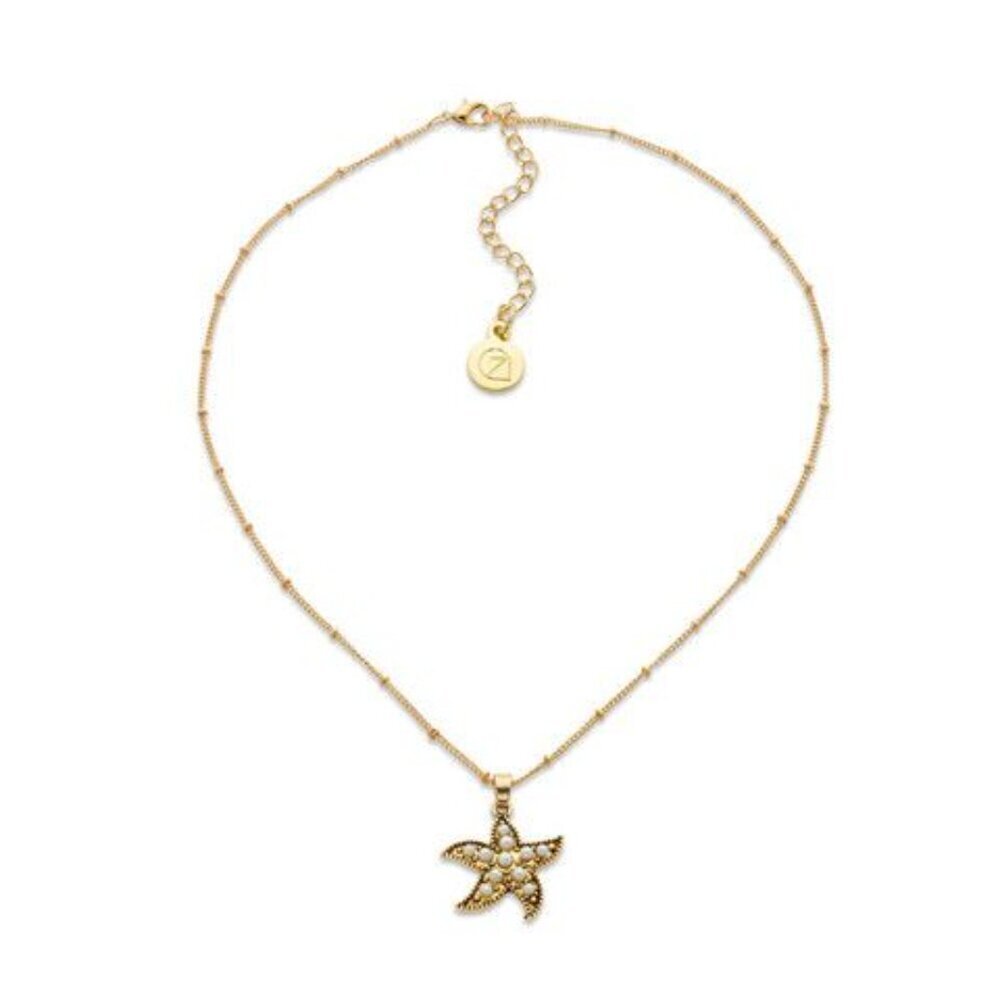 7 Charming Sisters Starfish Pearl Embellished Necklace